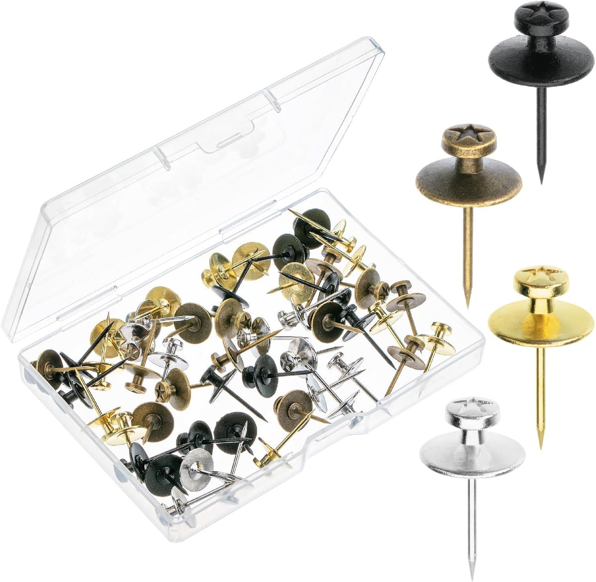 Mr. Pen- Double Headed Picture Hanging Nails, 50 Pack, Black