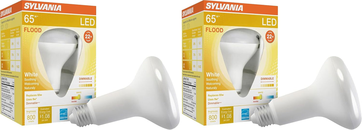 Sylvania ECO LED BR30 Light Bulb, 65W = 10W, Dimmable, Frosted Finish, 650 Lumens, 2700K, Soft White - 4 Pack (40870)