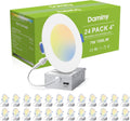 DAMINY 24 Pack 6 Inch LED Recessed Lighting, Canless Wafer Downlight, White