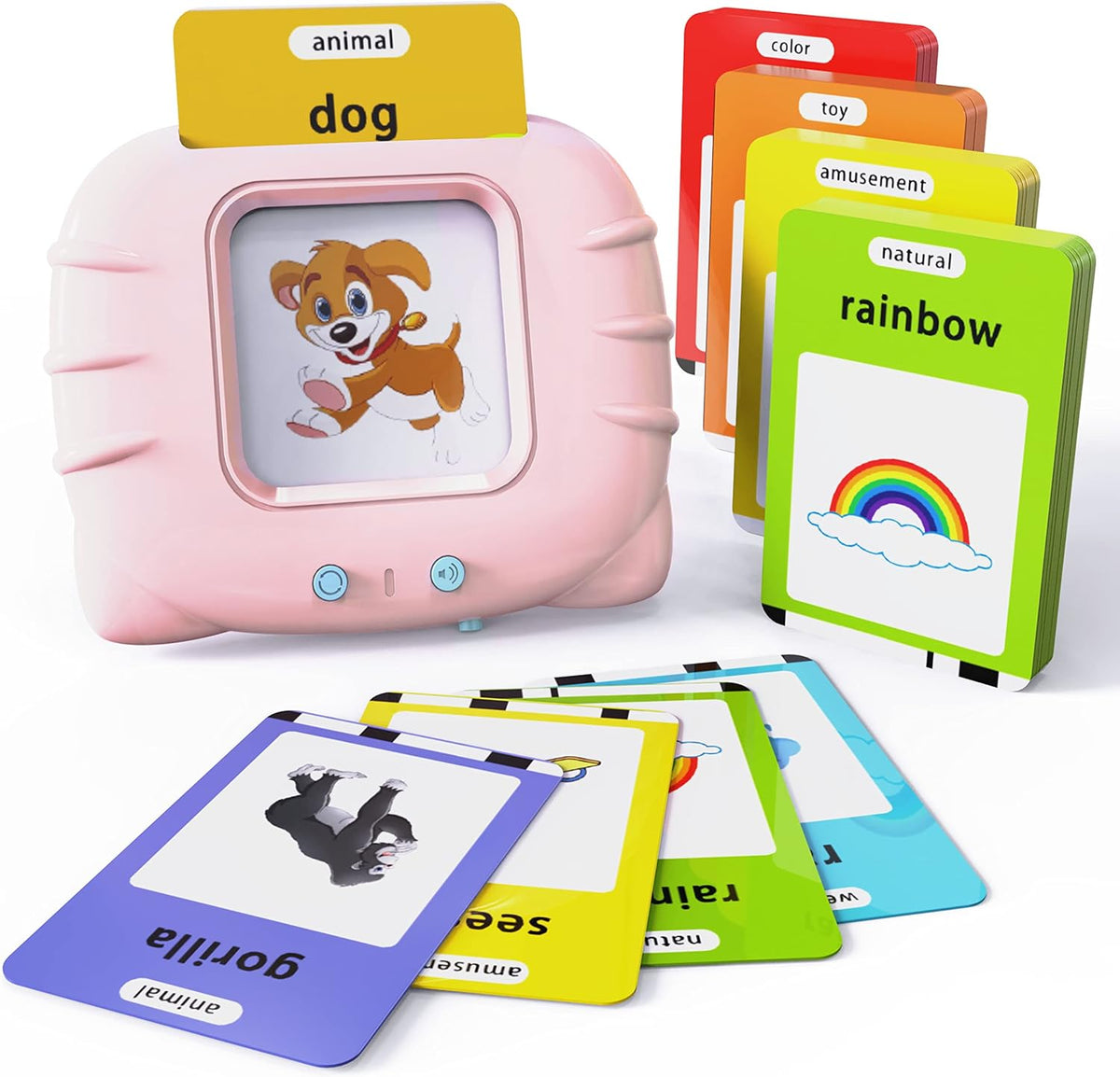 Lapare Audible Learning Toy with Music for Toddler Age 1 2 3 4 5, 520 Sight Words Flash Cards Kindergarten Toy for Boys to Learn Alphabet Number Color Shapes and More