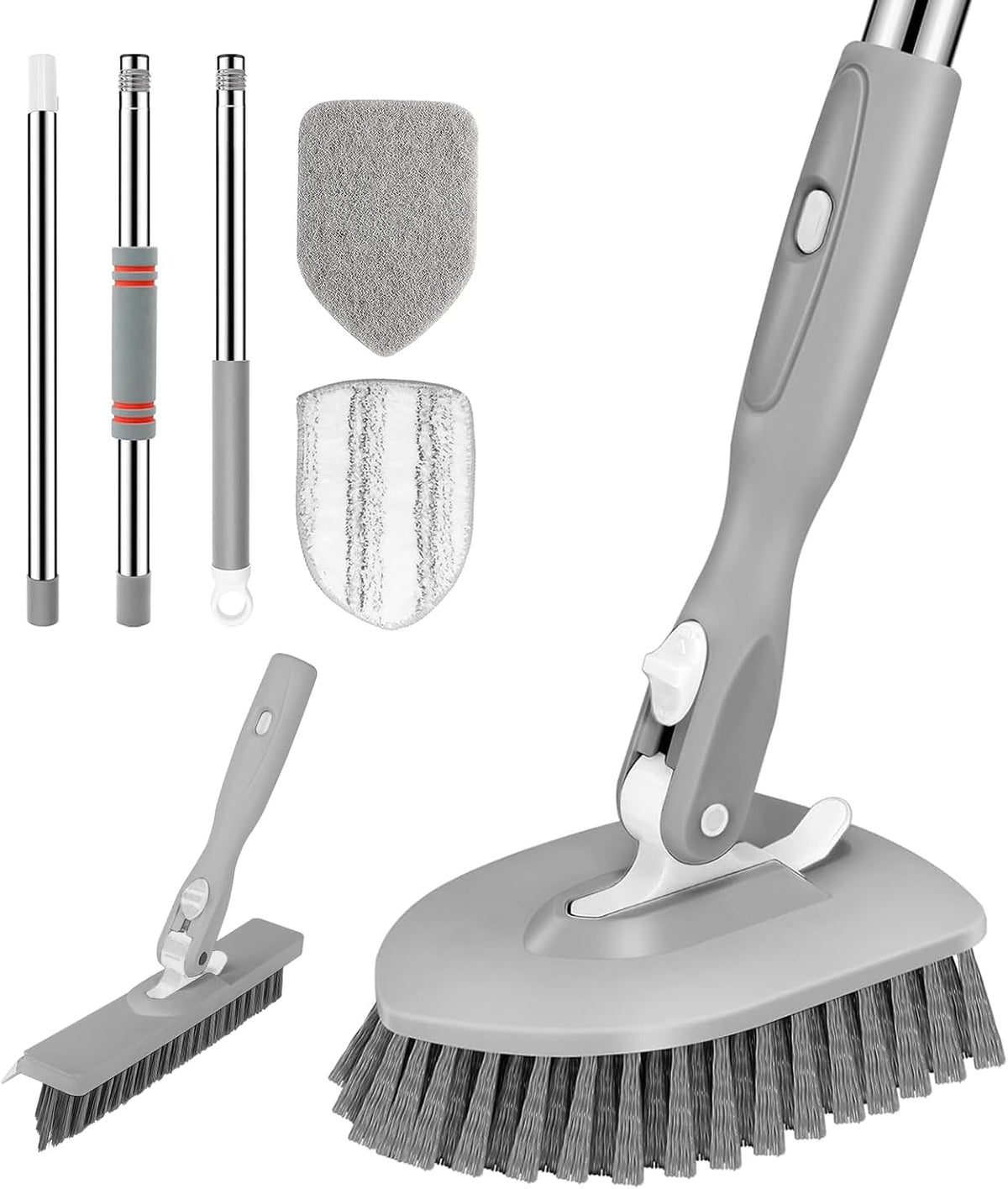 SetSail Tile Tub Scrubber Brush 3-in-1 Shower Scrubber with Long Handle