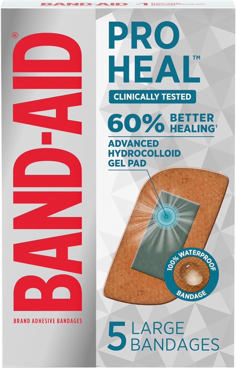 BAND-AID Brand Pro Heal Adhesive Bandages, Extra Large, 5 Count