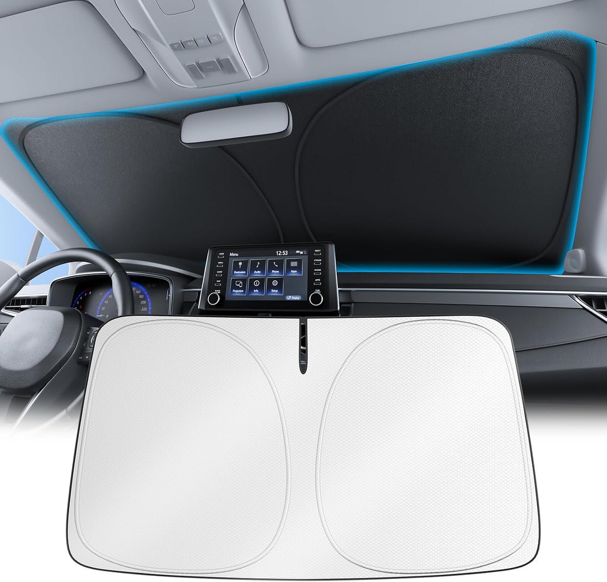Wigoo for Tesla Model Y/YL 2020-2026 Windshield Sunshade, Keeps Cool