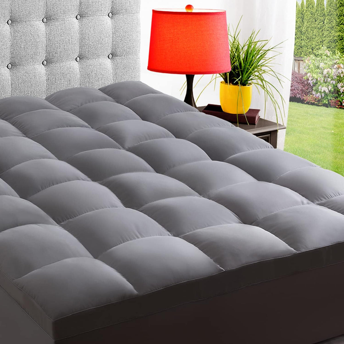 ELEMUSE Twin XL Mattress Topper for College Dorm, Thick Pillow Top Bed Pad