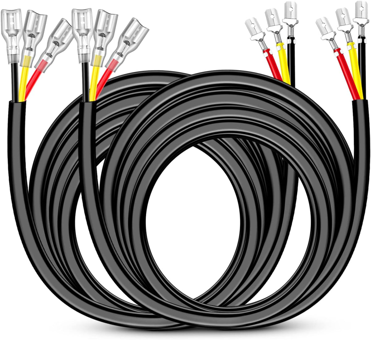 Nilight 2PCS 16 AWG 10 Feet Wiring Harness Extension Kit for LED Work Light Bar Led Pods Off Road Lights Driving Fog Light Boat Lighting, 2 Years Warranty,black