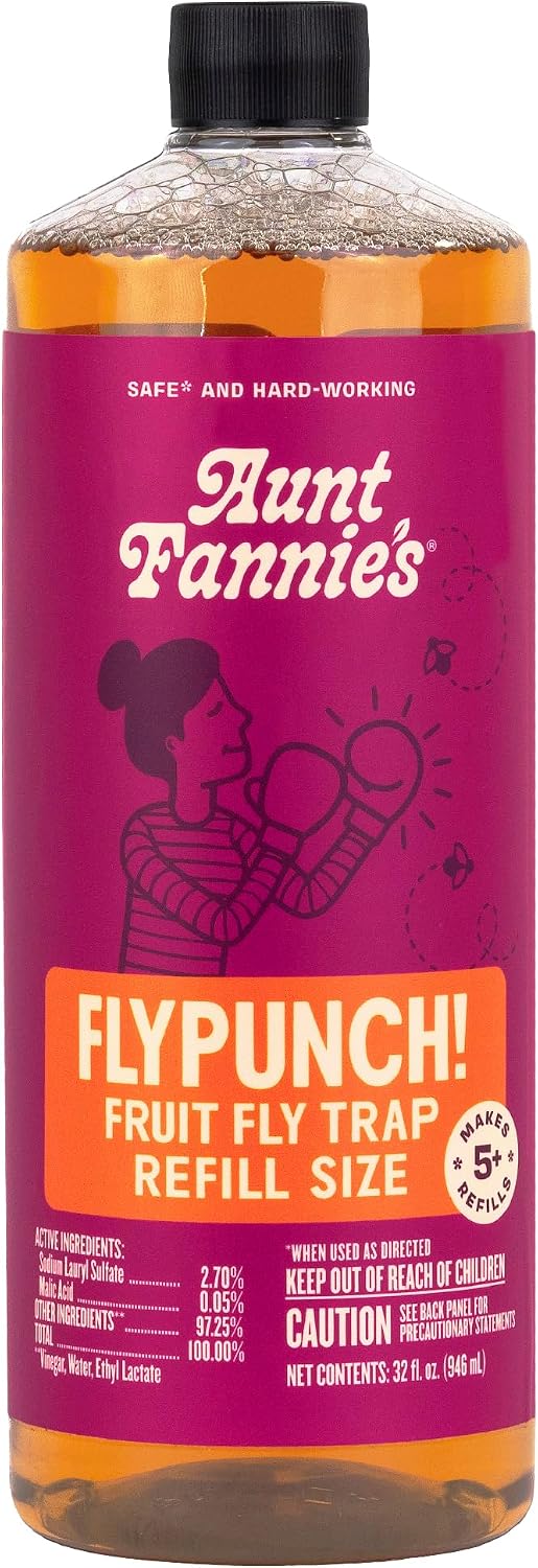 Aunt Fannie's FlyPunch Fruit Fly Trap, Indoor Kitchen Use, 6 oz, Pack of 2