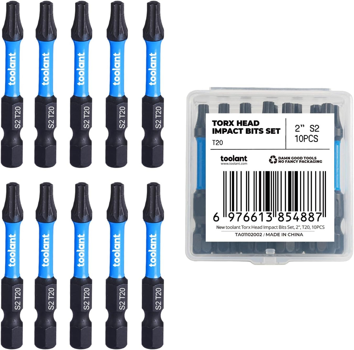 toolant 27PCS Impact Torx Bit Set TT7-TT40 S2 Steel Security Torx