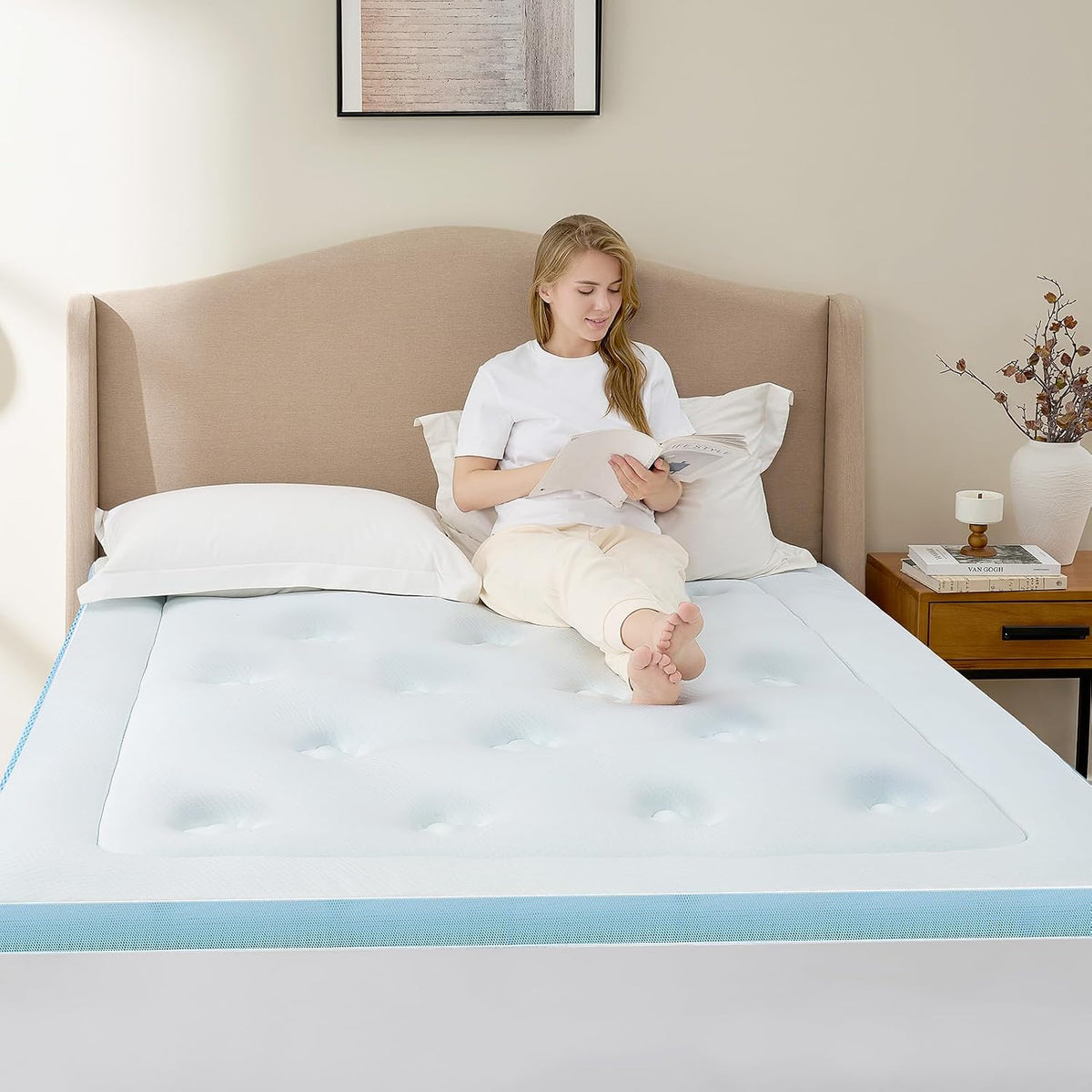 Hansleep Twin XL Mattress Topper College Dorm Memory Foam Soft Mattress Pad