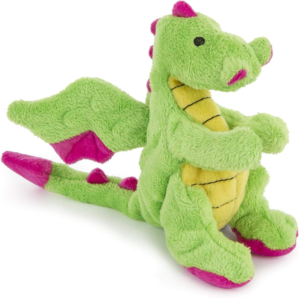 goDog Bubble Plush Dragons Squeaky Dog Toy, Chew Guard Technology - Coral, Large