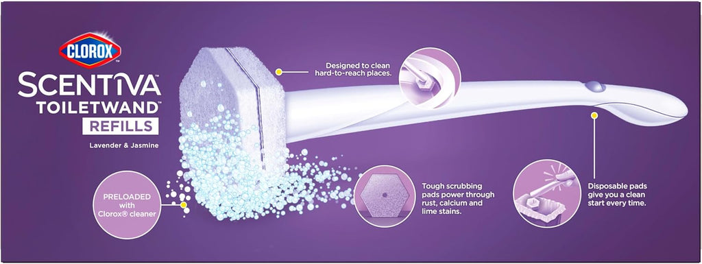 Clorox Scentiva ToiletWand Refills, Lavender and Jasmine, 10 Count