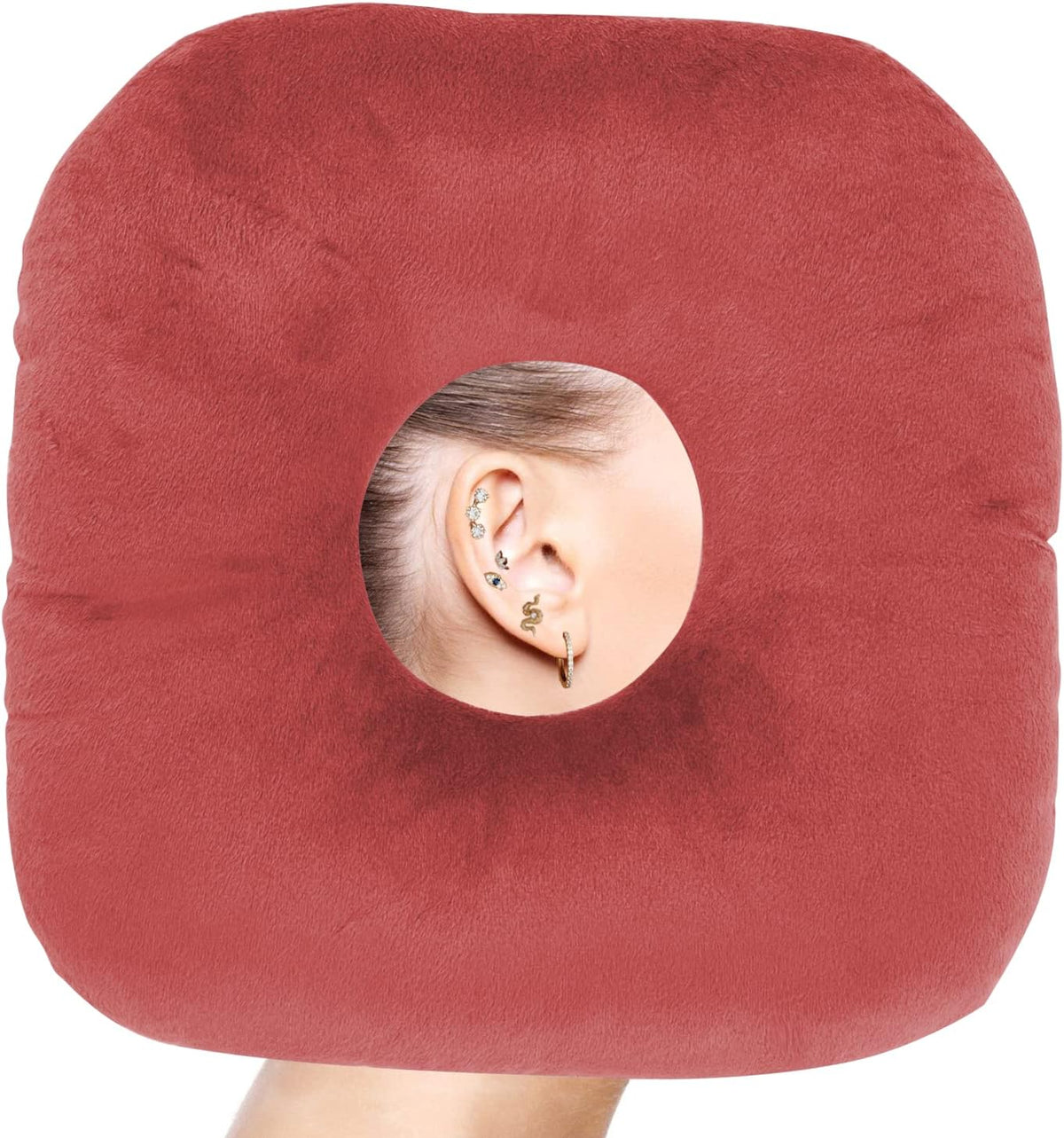 Ear Piercing Pillow for Side Sleepers with Ear Hole