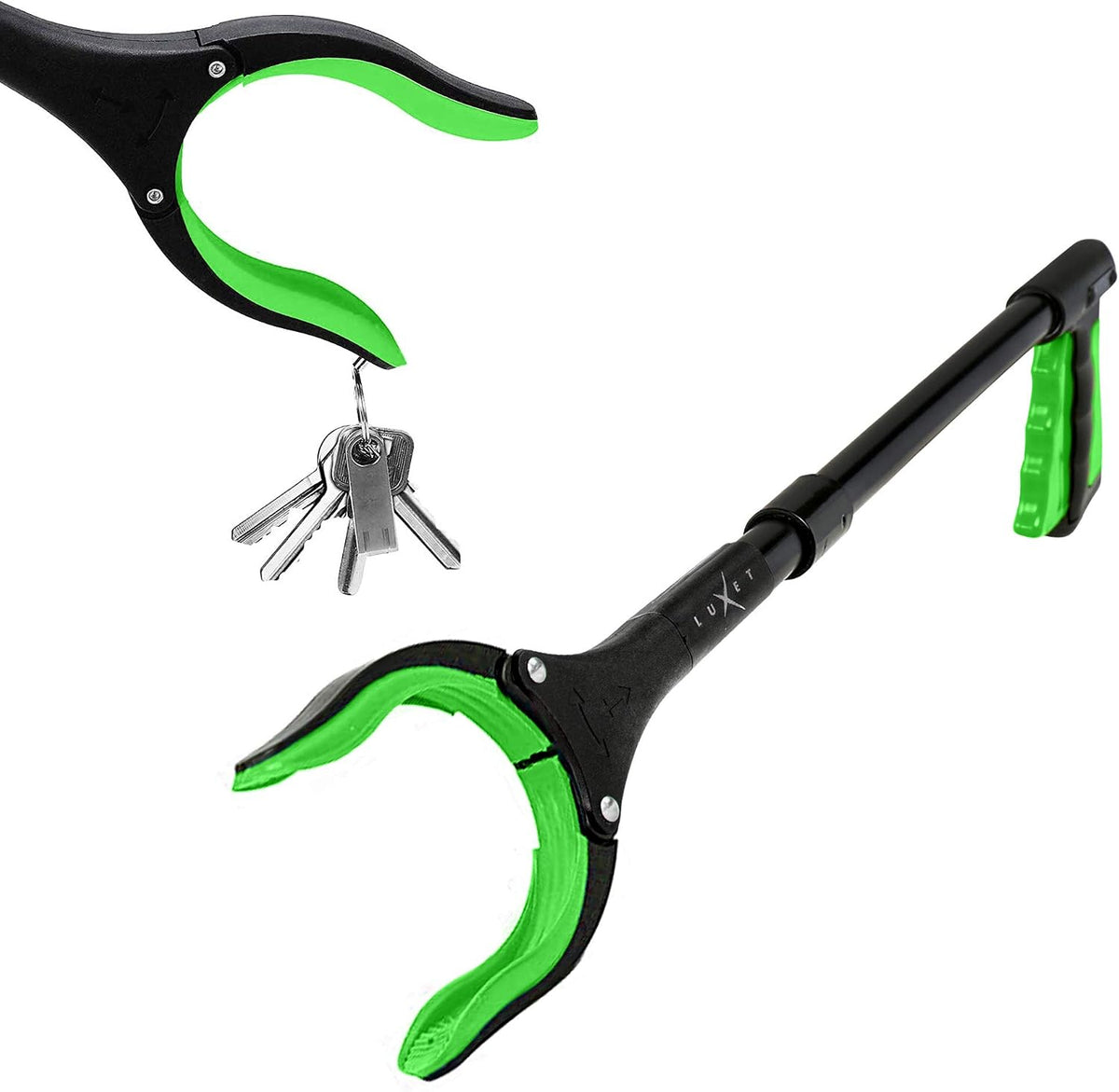 Grabber Reacher Tool 19 Inch Long, Foldable Pick Up Stick - Strong Grip Magnetic Tip - Heavy Duty Trash Picker Claw Reacher Grabber Tool Elderly Wheelchair Mobility Aid (Pink)