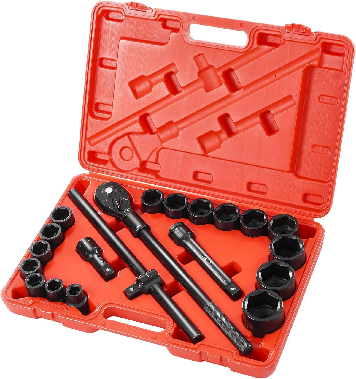 VEVOR 3/8" Drive Impact Socket Set, 50-Piece, Deep & Shallow Kit