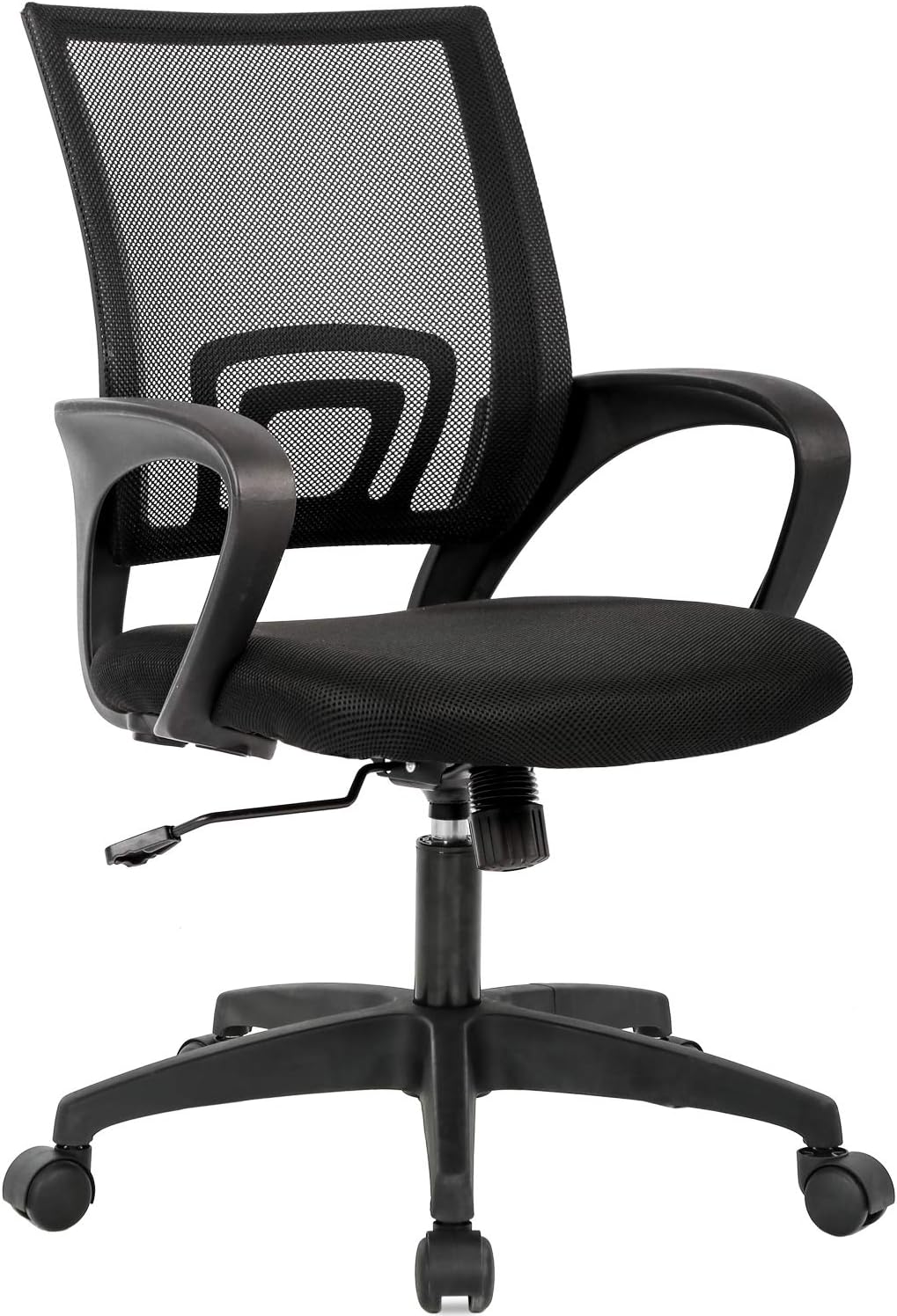BestOffice Ergonomic Office Chair | Mid-Back Swivel Desk Chair | Dark Black