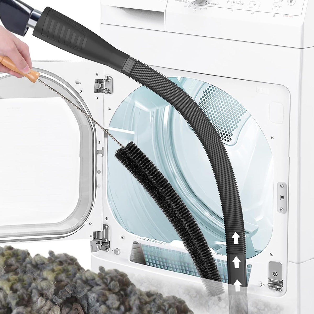 Sealegend Dryer Vent Cleaner Kit with Vacuum Hose Attachment & Brush Blue
