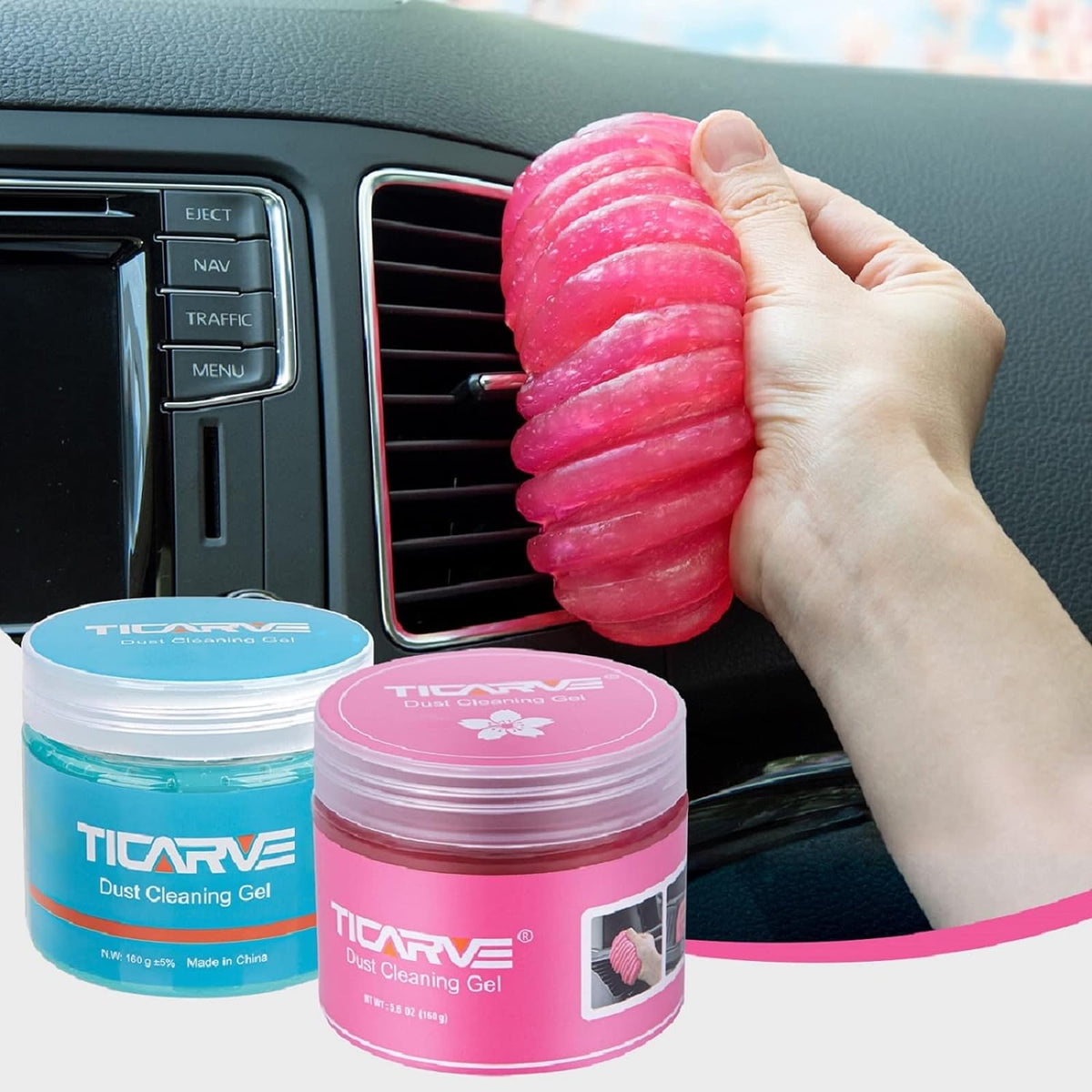 TICARVE Car Cleaning Gel Detailing Putty Car Putty Auto Detailing Tools Car Interior Cleaner Cleaning Slime Car Accessories Keyboard Cleaner Rose/NT WT: 5.6 oz (160 gr)
