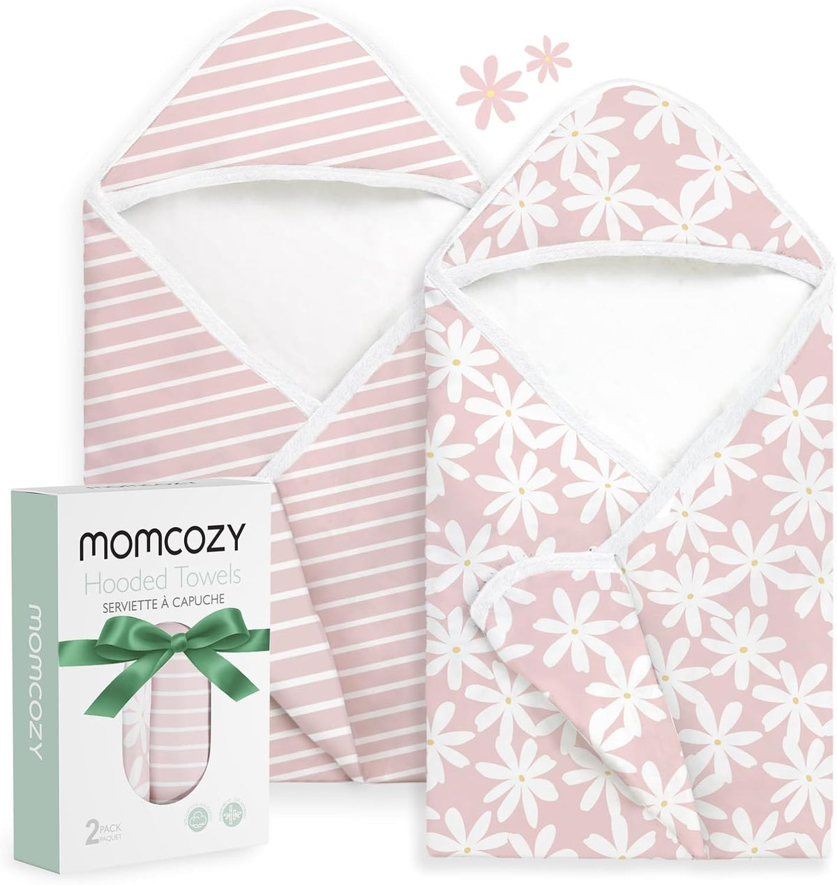 Momcozy Baby Towels, Soft Absorbent Bath Towel for Newborn&Toddler,Lemon