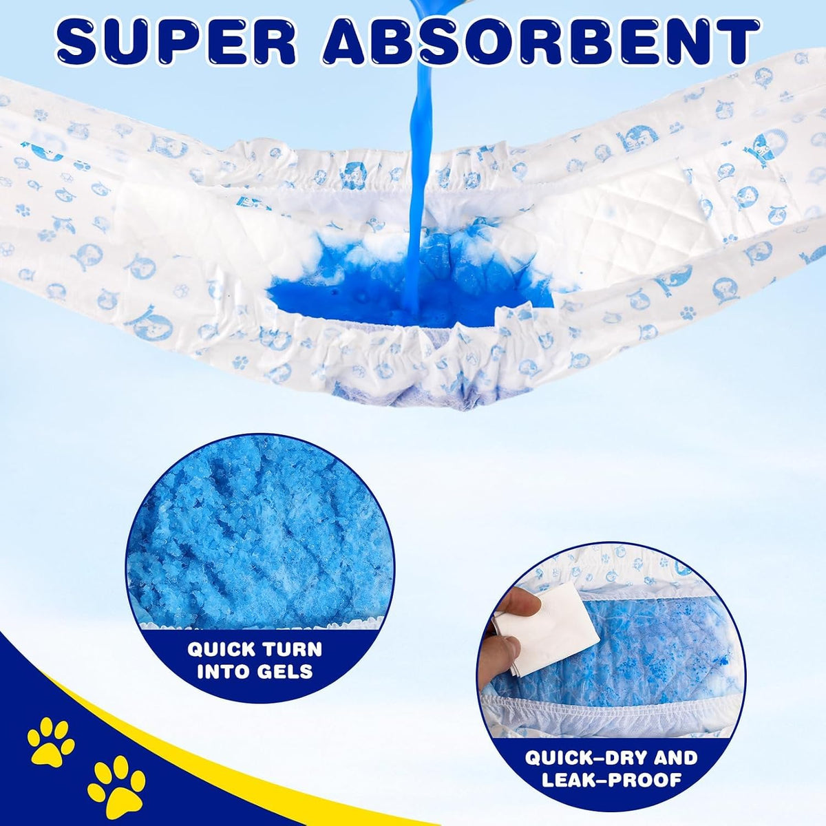 XPCARE 50 Count Disposable Dog Diapers Male with Wetness Indicator(X-Small) | Dog Belly Band Belly Bands for Male Dogs Male Dog Wraps,Super Absorbent Leak-Proof Fit for Incontinence Marking