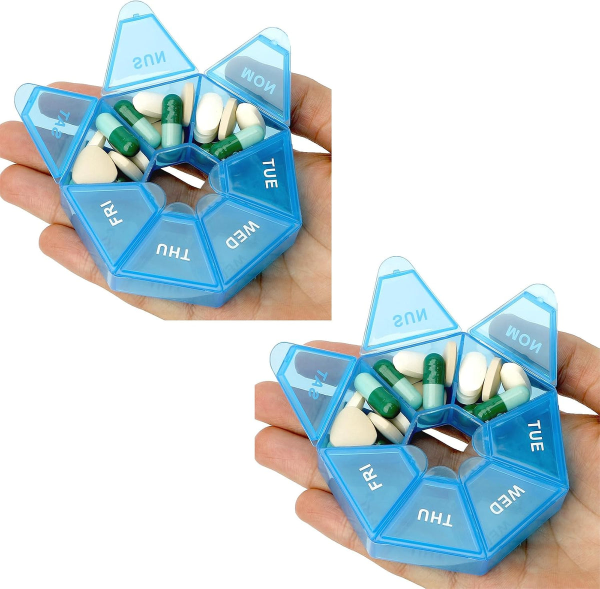 Pill Organizer, Pill Box, Small Pill Case, Medicine Pill Organizer 1 Time a Day, Weekly Pill Organizer, Pill Container, Pill Holder, Daily Pill Organizer Travel Pill Organizer 7 Day (Black)