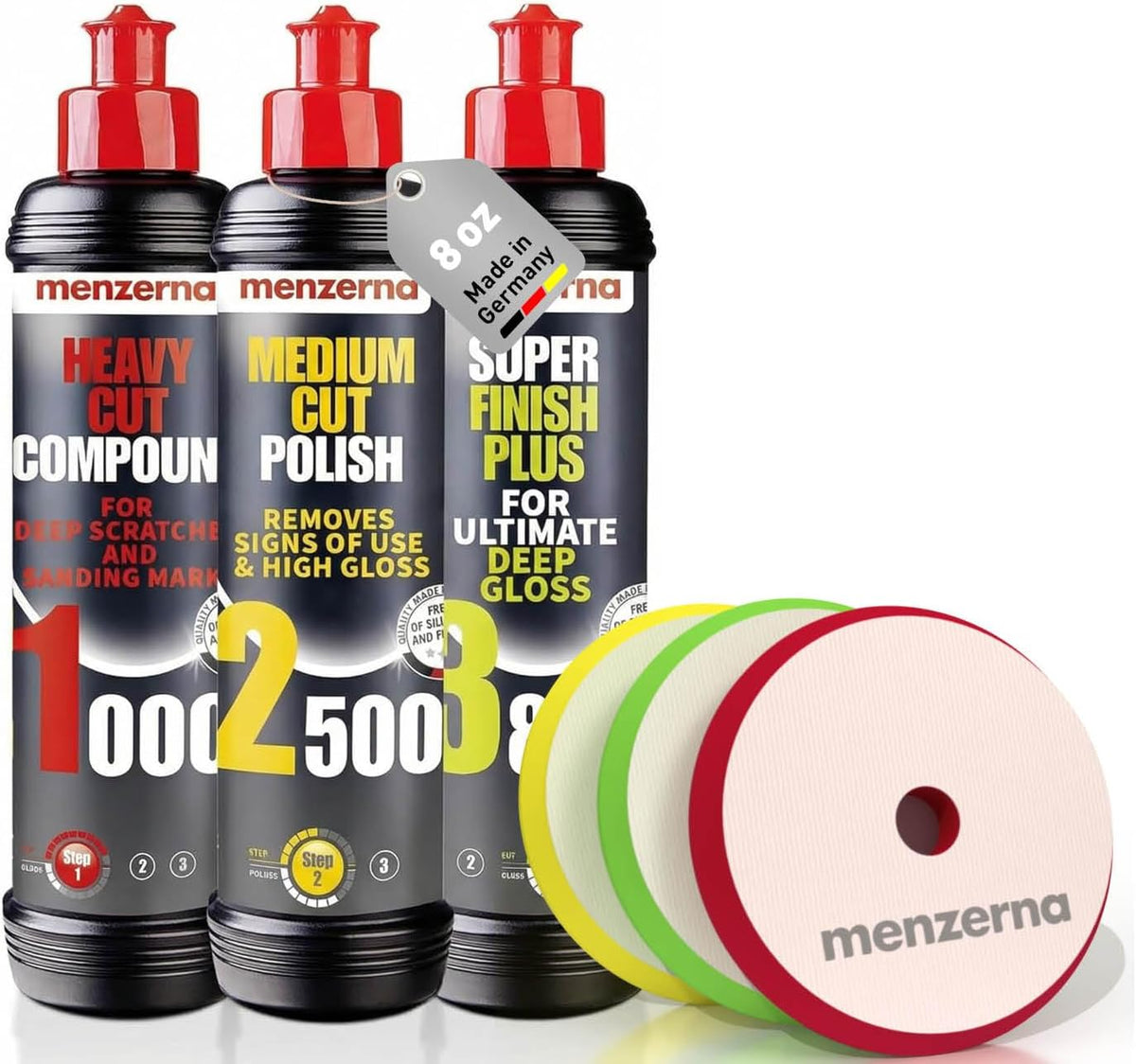 menzerna Polishing Set 8 oz I HCC1000, MCC2500 I 3800 I 3-Step System