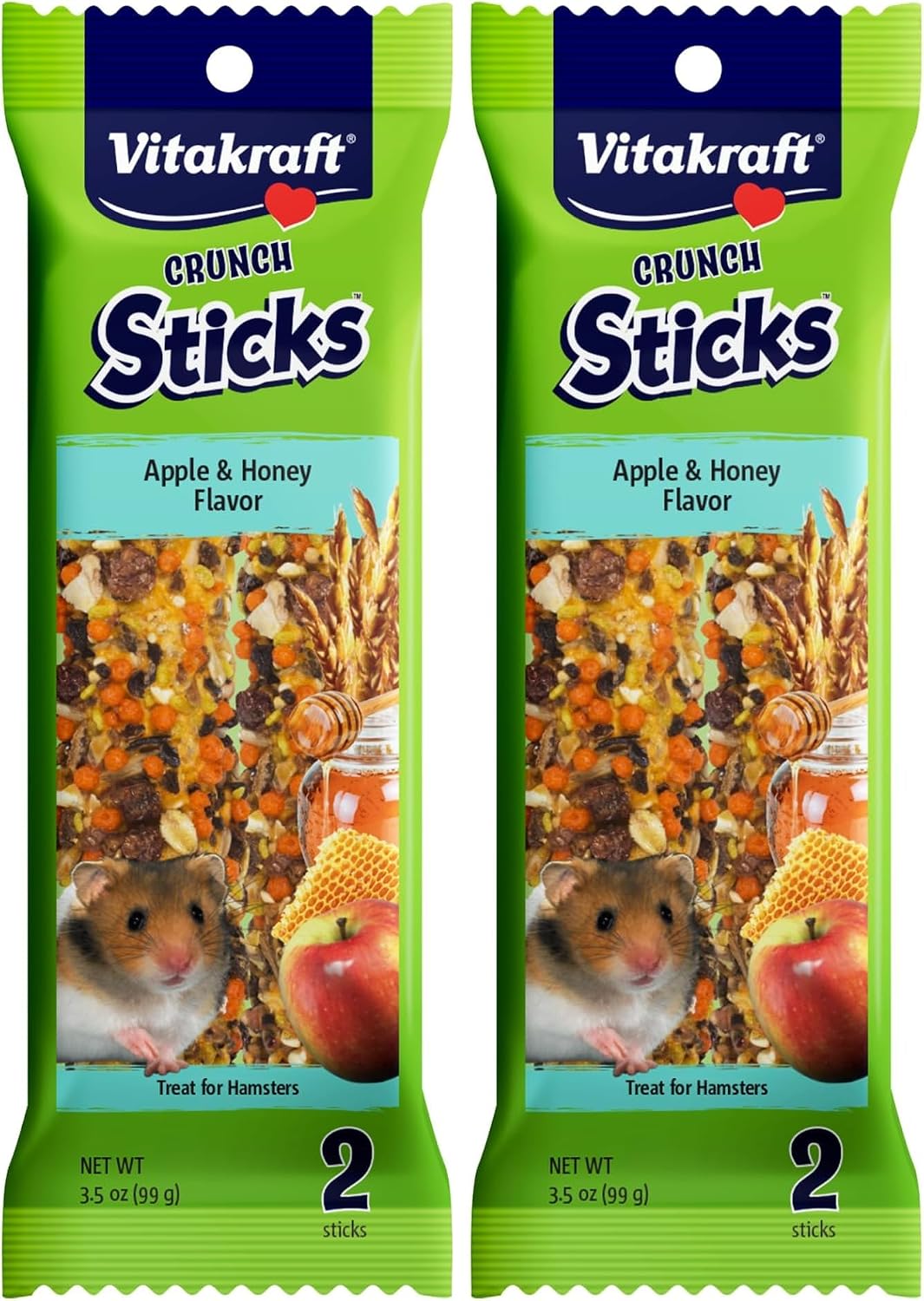 Vitakraft Crunch Sticks Hamster Treat Apple & Honey Flavor - 2 Sticks