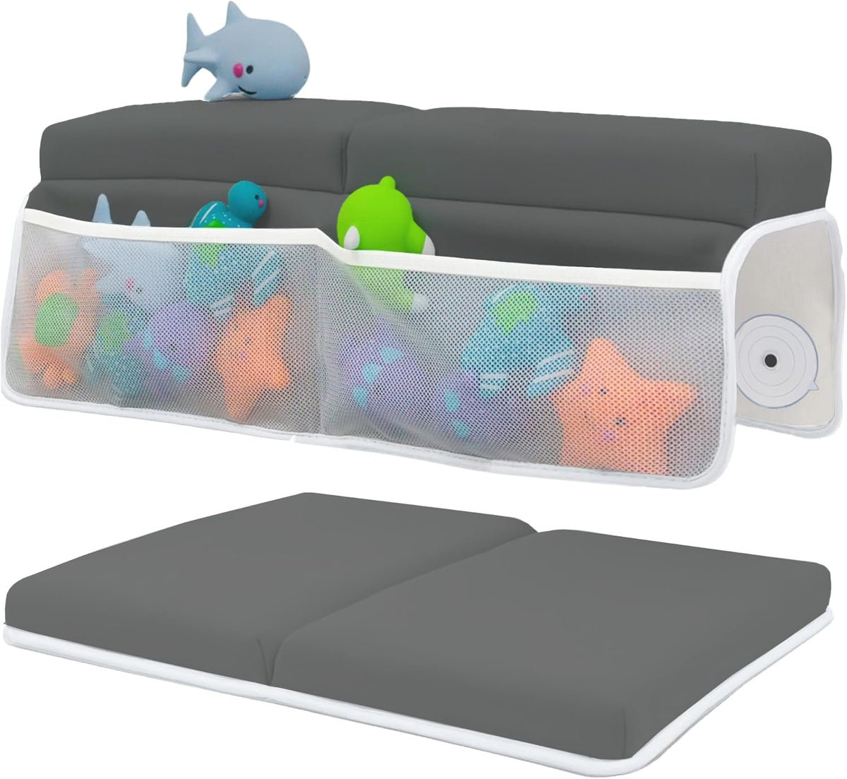 Comfortable Baby Bath Kneeler and Elbow Rest Pad Set - 1.5 Inch, Grey