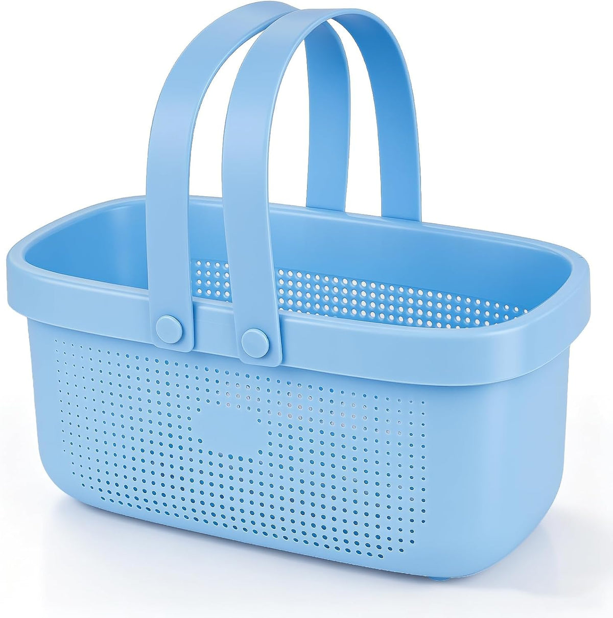 JiatuA Plastic Storage Basket with Handle Portable Shower Caddy Tote Organizer Basket Bin for Bathroom Kitchen Dorm Room Bedroom, Green