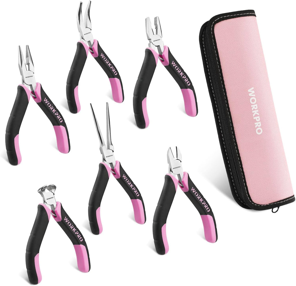 WORKPRO 6-piece Mini Pliers Set with Pouch