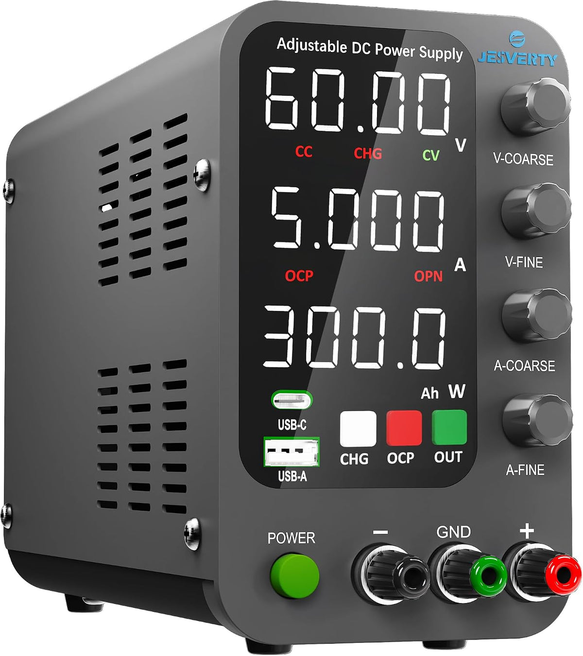 DC Power Supply Variable, 0-30V 0-10A Adjustable Switching DC Regulated Bench Power Supply with High Precision 4-Digit LED Display, 5V/2A USB Port, Coarse and Fine Adjustment SPS-3010