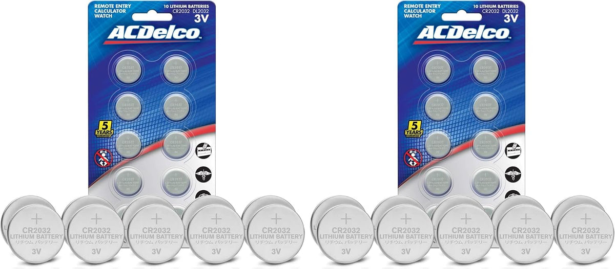 Powermax ACDelco 24-Count CR2032 Batteries, Lithium 3V Coin Cell Button Battery Pack for Watch and Small Electronics, 5 Year Shelf Life