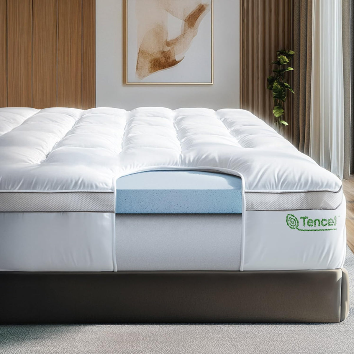Viscosoft 4 Inch Hybrid Mattress Topper Twin XL - Memory Foam & Pillow Top