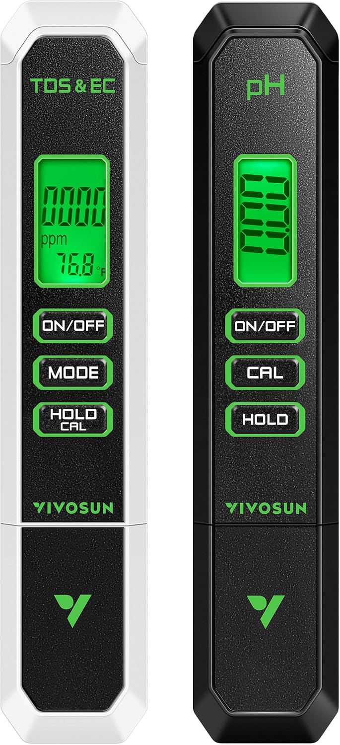 VIVOSUN Digital pH Meter TDS EC Meter for Water 0.01 Accuracy Hydroponics