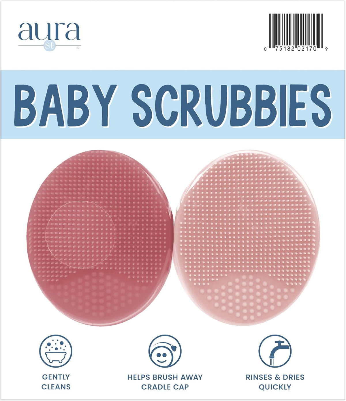 S&T INC. Cradle Cap Brush for Baby, 2 Pack, 2" x 2.5", Pink