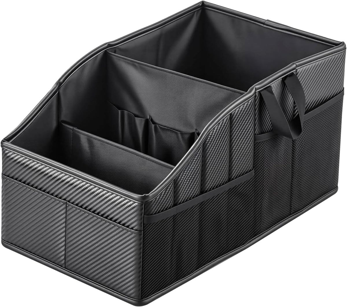 WHHMK Sturdy Leather Car Storage Support Up to 33 LB of Weight, Black