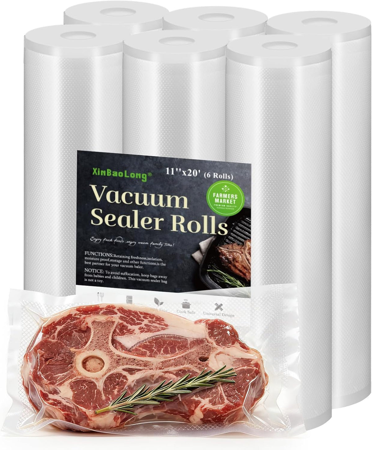 Vacuum Sealer Bags For Food 6 Pack, Kitchen Essentials