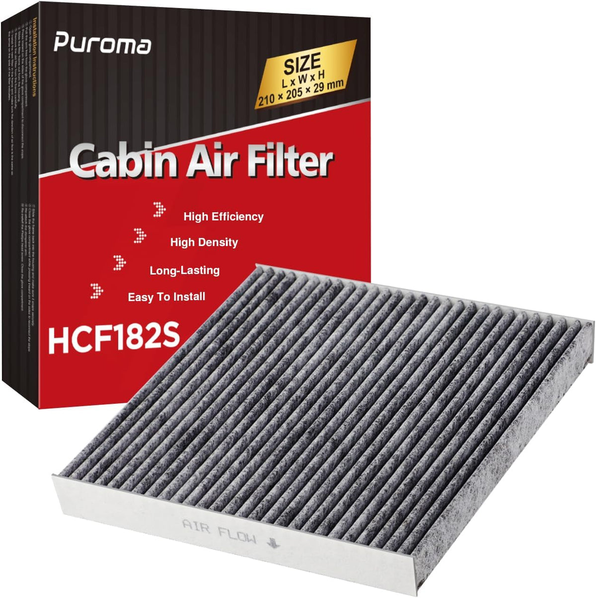 Puroma 2 Cabin Air Filter Activated Carbon for CP182 CF11182 Honda Acura