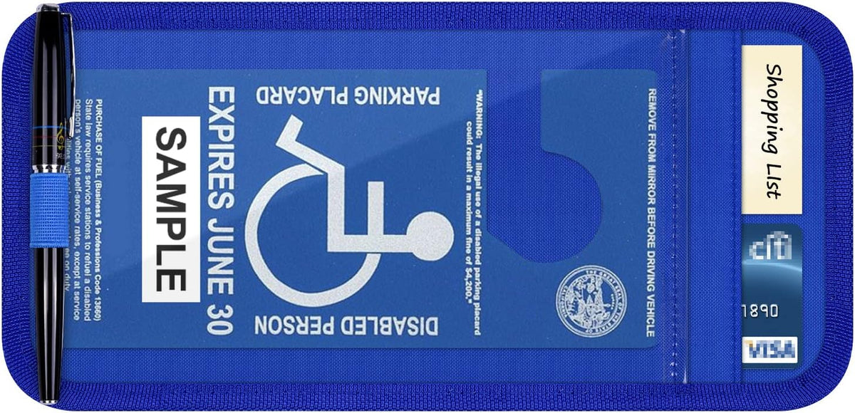 Handicap Placard Holder for Auto, Car Sun Visor Disabled Parking Tag, Black