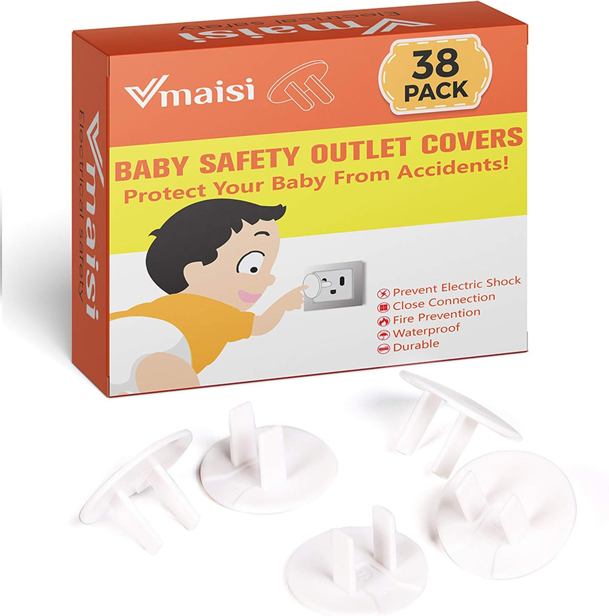 Vmaisi 62 Pieces Outlet Covers Baby Proofing Plug Protectors Child Safety