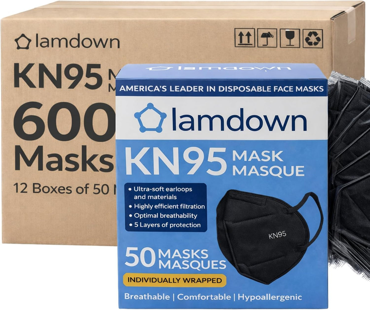 (50-Pack) KN95 Face Masks, Individually Wrapped, Premium Disposable Dust Mask, White