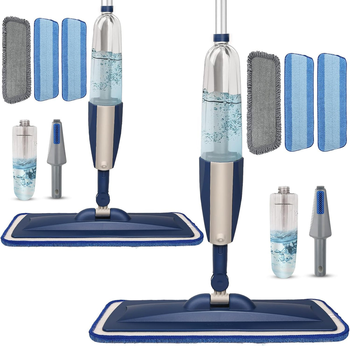 Wet Spray Mop for Floor Cleaning with 14 oz Bottle & 3 Microfiber Pads