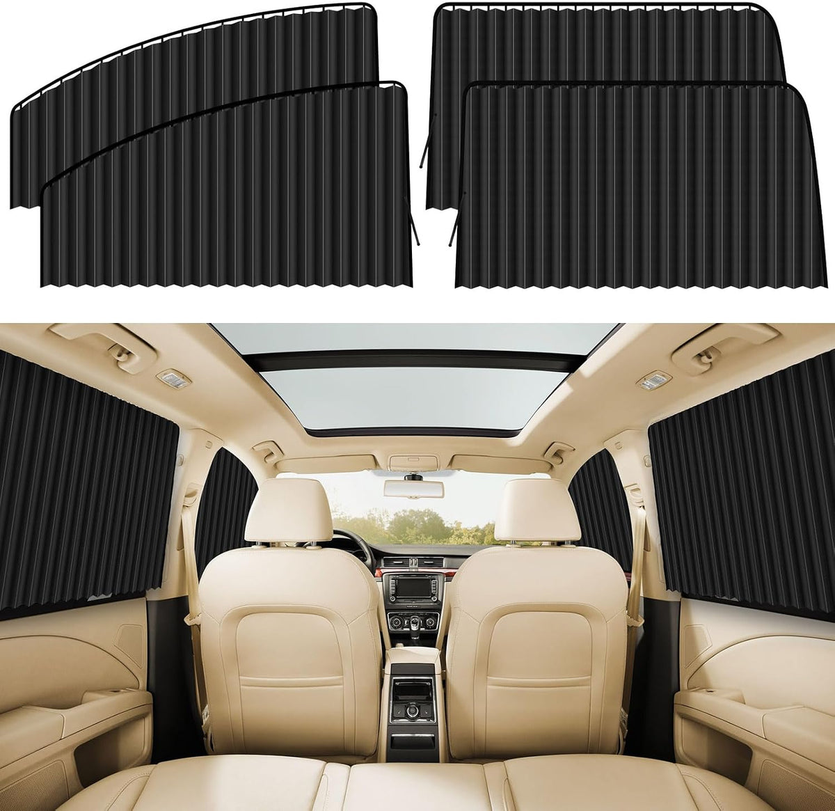 ZATOOTO Magnetic Car Window Shades 4PCS, Car Window Covers Ultimate Privacy
