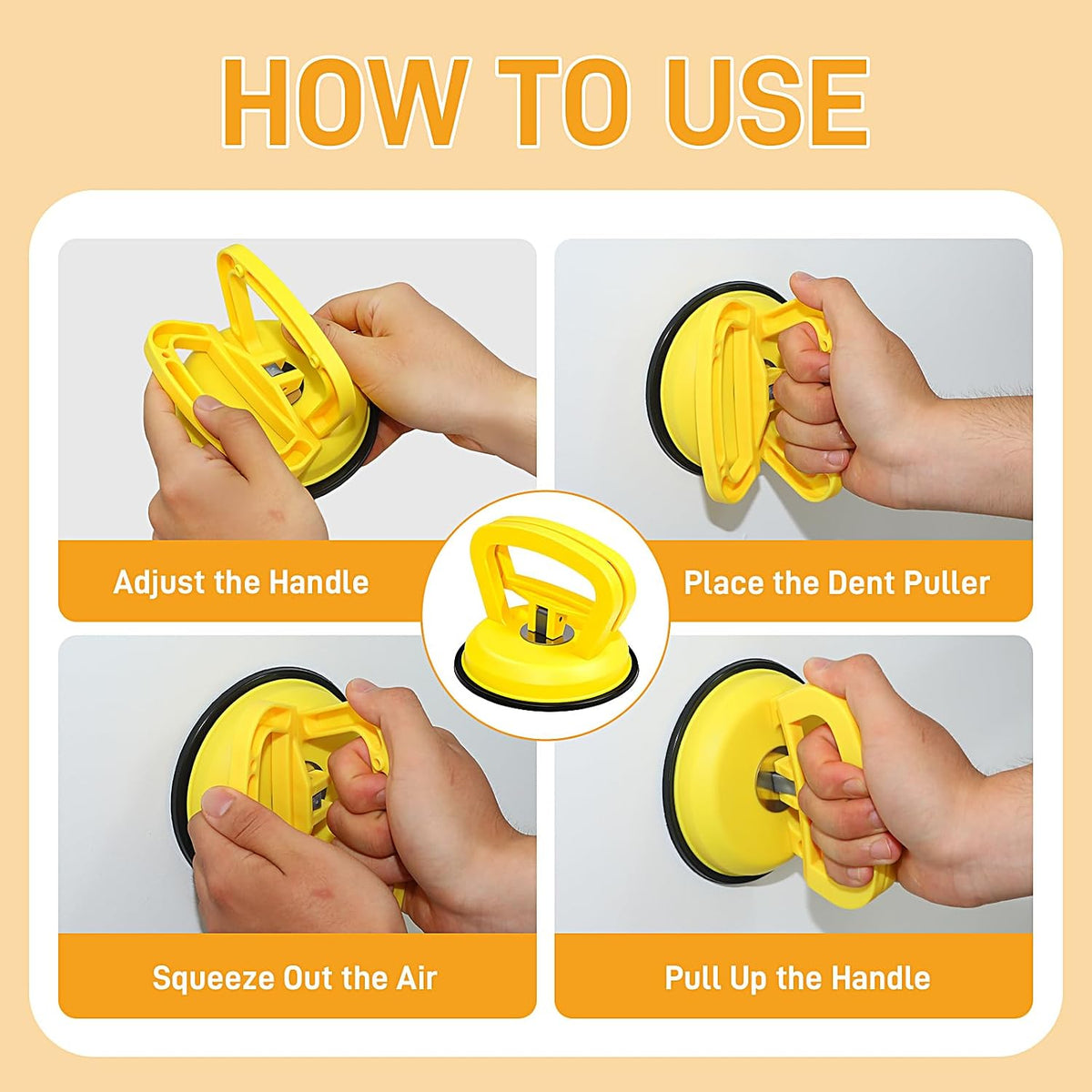 9 Pack Powerful Car Dent Puller Kit, Multi-Function Suction Cup Dent Remover Tool for Auto Body, Screen, Tiles Lifting & Objects Moving