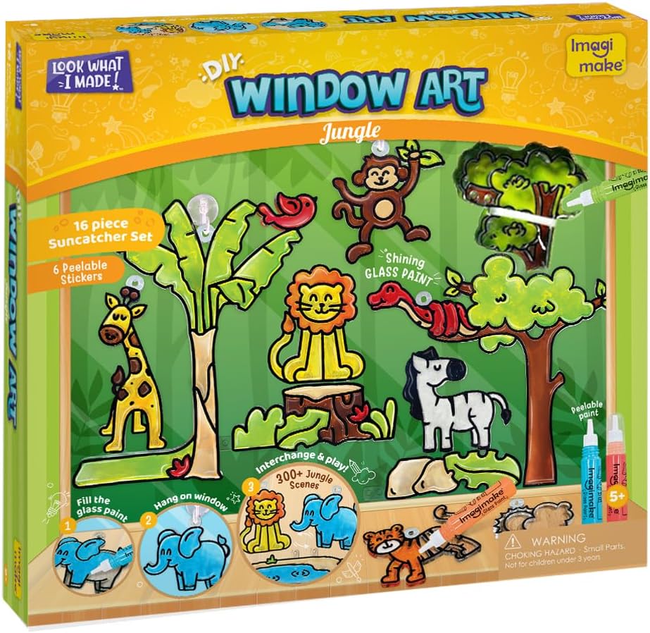 Imagimake Window Art - Princess, DIY Mess-Free 16 Pieces Suncatcher Kit