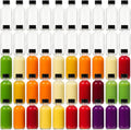 2 oz (60ml) 15 Pack Leak-Proof Clear Glass Boston Round Bottles with lids