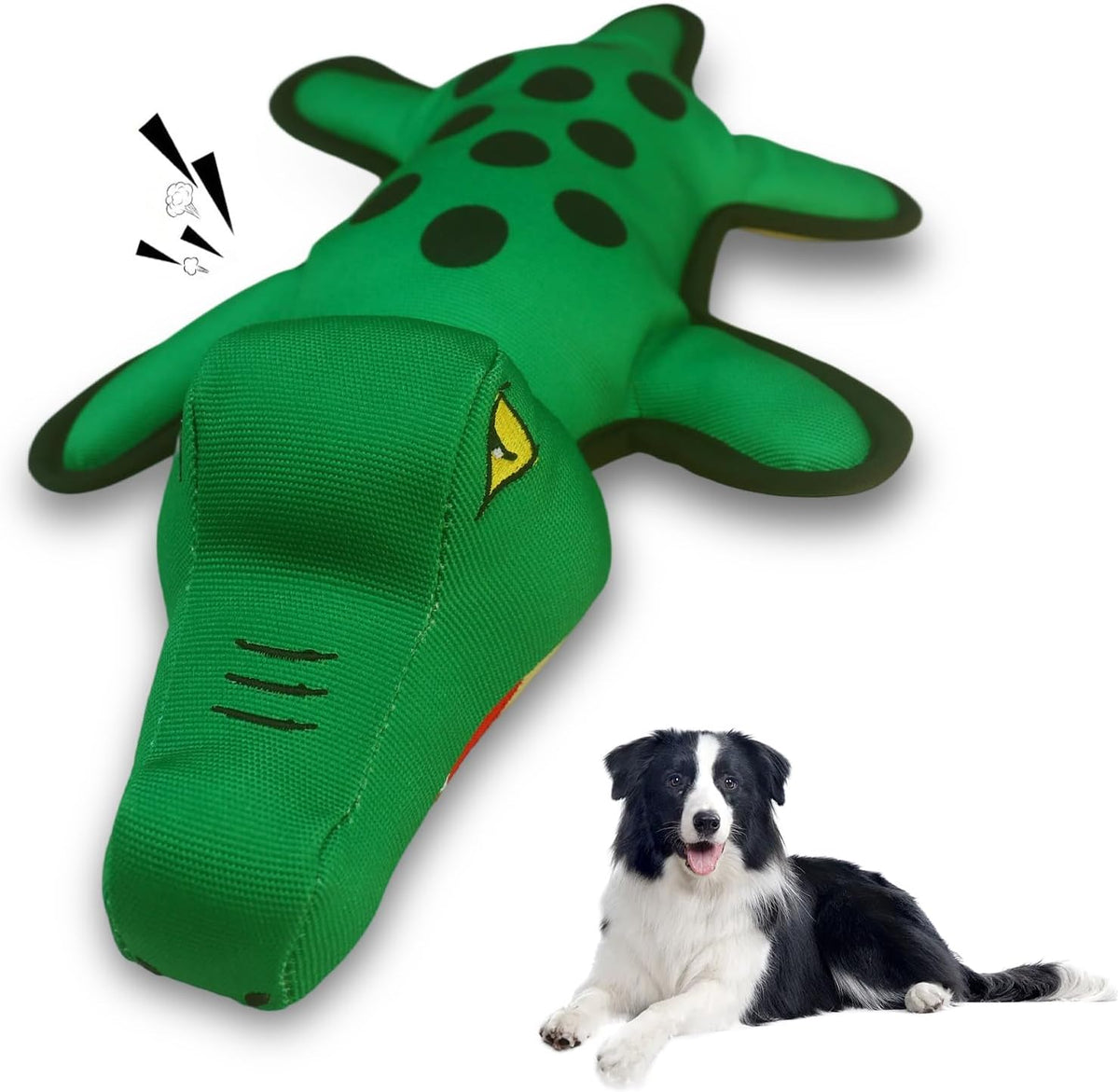 WOWBALA Dog Squeaky Toys Stretchable Crocodile for Interactive Tug of War | 24-31in Plush Chew Toy with Squeaker & Crinkle Paper, Pineapple Cotton, Ideal for Puppy Small Medium Dogs Indoor Outdoor Play