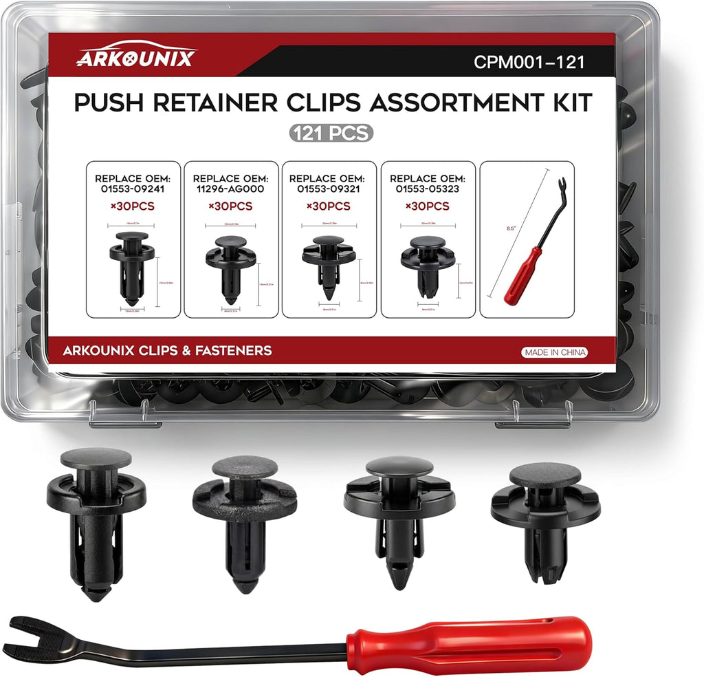 121PCS Bumper, Fender Liner & Splash Shield Retainer Clips Compatible with Honda CR-V 2012-2026, Civic 2006-2020, Accord 2008-2025, Odyssey 2005-2026, Pilot 2016-2025, Acura and More, + Tool