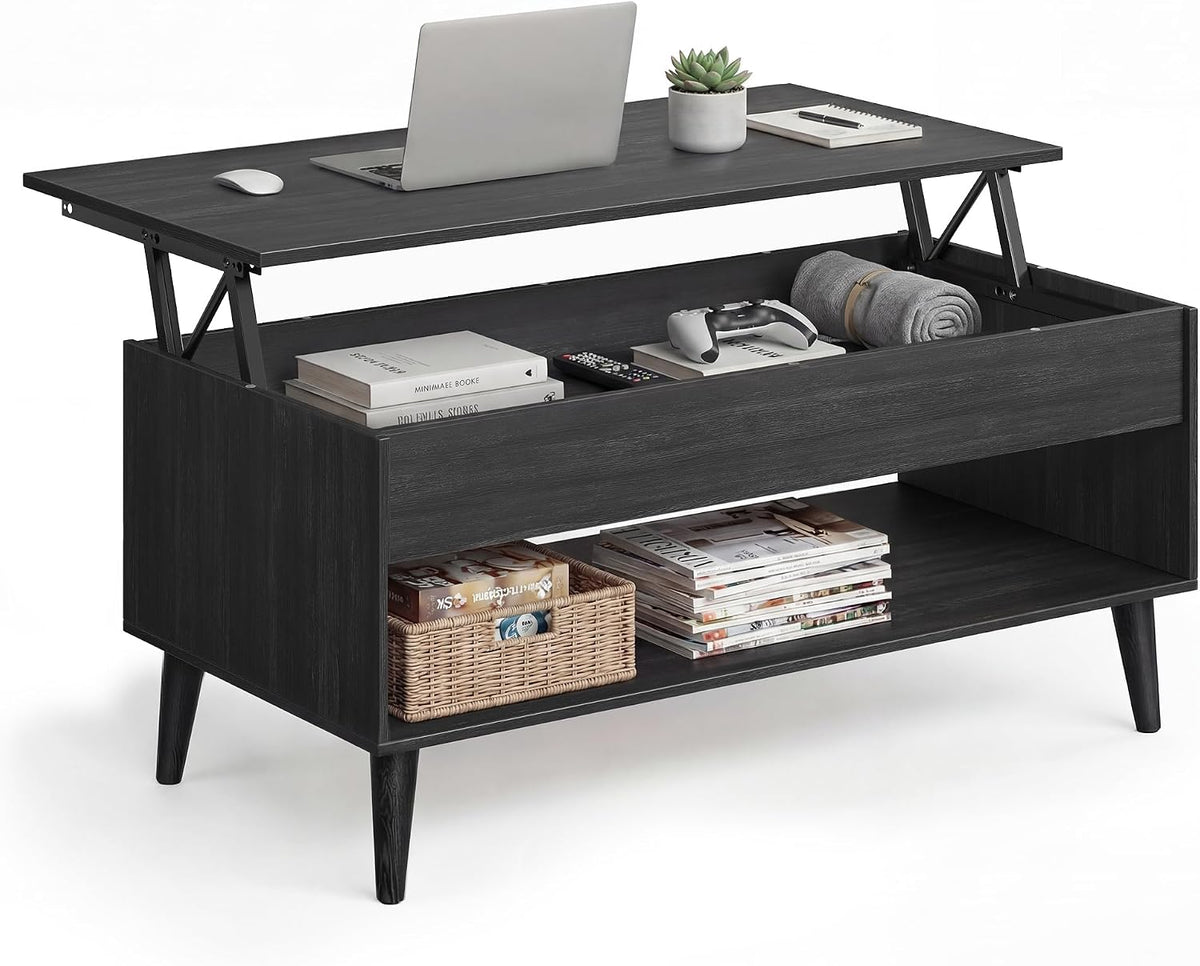 VASAGLE Lift Top Coffee Table with Hidden Storage, Gas Spring
