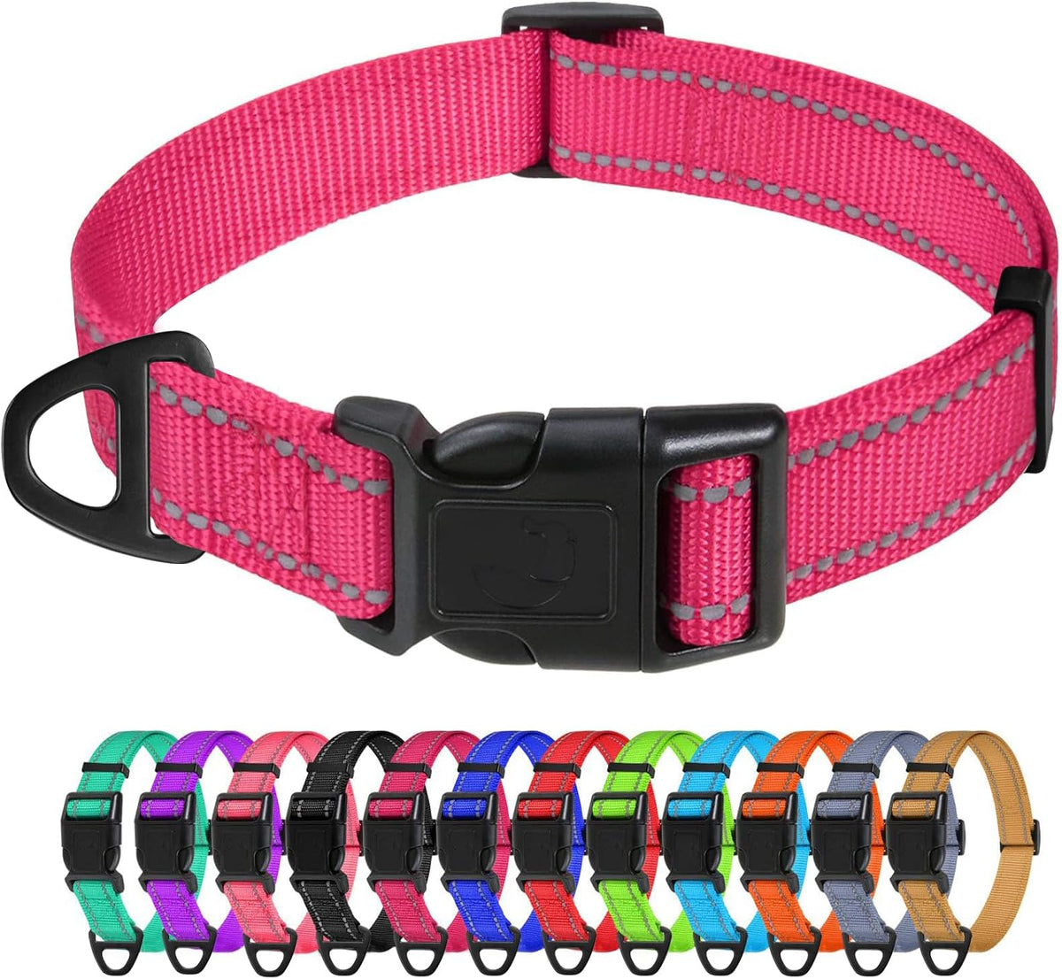 TagME Small Dog Collar, Reflective Puppy Collar, Sky Blue, 3/8" Width