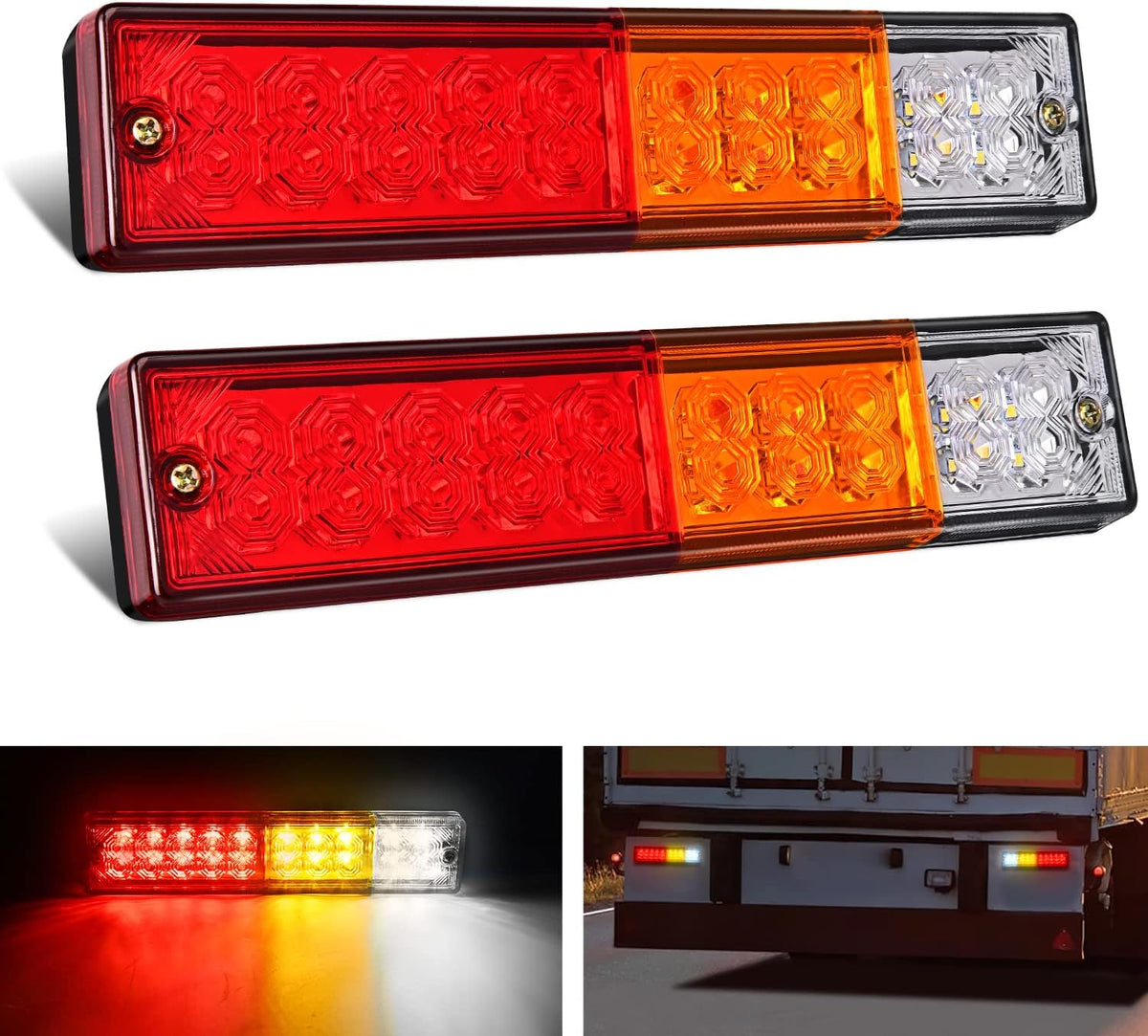 Nilight 6" Oval LED Trailer Tail Lights,Red, 2 Pack, Grommets Mount