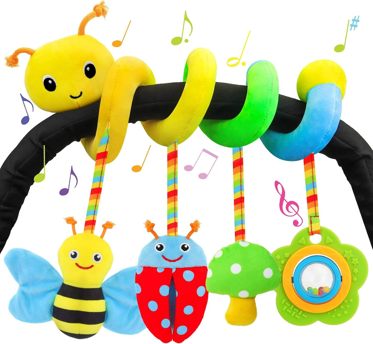 Spiral Car Seat Toys for Babies 0-12 Months